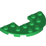 Lego destička kulatá 3x6 polovina kruhu s výřezem, zelená (6303715)